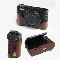 Portable pu Leather case Camera bag cover For Canon G7 X Mark III G7XIII G7X3 G7XM3 protective half shell with Battery Opening