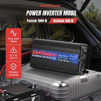 Taffware Power Inverter Mobil Pure Sine Wave DC 12V to AC 220V 1000W - NBQ1000W Hitam