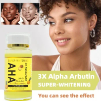 AHA Fruit Acids Whitening Serum 3X Alpha Arbutin Shrink Pores, Even Skin Tone, Bleach Skin Tone, Glow Skin Health 120ml