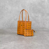 MCM Tas MCM LIZ VISETOS COGNAC REVERSIBLE MINI TOTE BAG 100% ORIGINAL