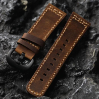 Handmade 28MM Head Cowhide Strap High-end Genuine Leather Strap, Brushed Leather Fits Seven Friday Watch Accessories Bracelet, M