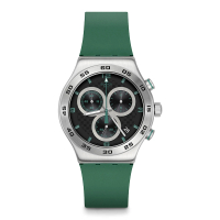【SWATCH】Irony 金屬Chrono系列手錶 CARBONIC GREEN 男錶 女錶 手錶 瑞士錶 金屬錶(43mm)