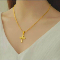 KALUNG LIONTIN TITANIUM ITALI SALIB ANTI LUNTUR ANTI KARAT Perhiasan Cewek Couple Bahan Titanium Rin