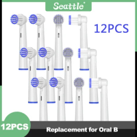 Vacuum Replacement Brush Heads 12PCS for Oral B Electric Advance Pro Health Triumph 3D Excel Vitality Toothbrush Clean Nozzle