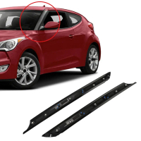 Untuk Hyundai Veloster 2012-2018 Pasangan Hiasan Trim Tiang A Cermin Depan Hitam Berkilat ABS - Gant