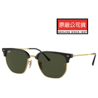 【RayBan 雷朋】時尚復古眉框太陽眼鏡 RB4416 601/31 53mm 黑眉架墨綠鏡片 公司貨