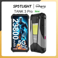 Unihertz Tank 3 Pro 8849 Rugged Phones 5G with 100 Lumens Projector 32/36GB 512GB 23800mAh Waterproof 200MP Smartphones