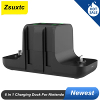 6 in 1 Charger For Nintend Switch Charging Dock For Nintendo Switch Joy-con Pro Controller Stand Charger For N-Switch NS Joycon