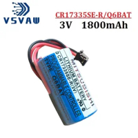 VSVAW 3V 1800mAh CR17335SE-R Q6BAT CR17335 ER2/3A PLC Lithium Battery With Plug For Mitsubishi Backup Power Industrial Battery
