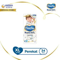[2 pcs / Carton] Mamypoko Tape Royal Soft Organic Cotton XL-34 Popok Perekat