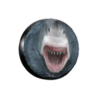 Shark 14" 15" 16" 17" Inch Leather Spare Tire Cover Case Bag Pouch Protector Car Tyres for Mitsubishi Pajer Cars Accessories