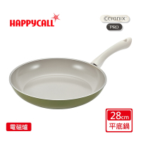 【韓國HAPPYCALL】牛油果綠強化白陶IH鍛造不沾鍋平底鍋28cm(電磁爐適用)