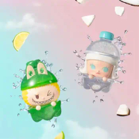 Skullpanda Dimoo Labubu Pucky Pop Bean Colorful Juice Series Summer Limited Mini Anime Figure Cute Doll Kid Toy Birthday Gift