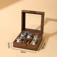 手錶盒 手錶收納 錶盒 便雅木紋皮手錶盒首飾收納盒子玻璃天窗腕錶收藏箱手鍊手錶展示盒『TS4845』
