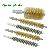 Green World 5pcs/lot .22cal .30cal Stainless Steel Brush, Gun Clean Brush ,Boar Bristle Brush