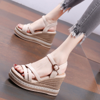 TOFASHIONS Wedges รองเท้าแตะสำหรับสตรีเกาหลีแฟชั่น Heighten รองเท้าแตะ Wedges รองเท้าผู้หญิงสบายๆทั้