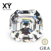 Moissaite Loose Gemstones D Color VVS1 Asscher Cut with GRA Report Lab Grown Gemstone Jewelry Making Materials Free Shipping