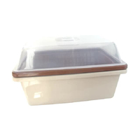 BASKET ที่คว่ำจานพร้อมอ่างและฝาครอบ รุ่น 951 สีเบจ ขนาด 37x51x31 ซม.