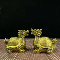 銅四大神獸龍龜擺件純銅龍龜客廳家居裝飾品銅長壽千年龜桌面擺件
