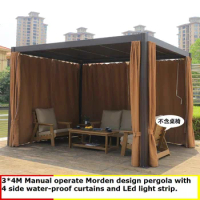 Custom-made Aluminum alloy Gazebo outdoor pavilion courtyard villa garden sun-proof gazebo tent outdoor rain-proof sunshade