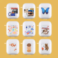 Transparent Cute Character Earphone Case For Apple AirPods Pro AirPods 3 2 1 Funny Color Art Shockproof Protective Cover