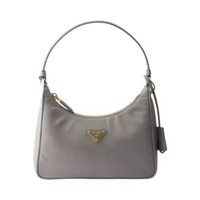 Prada Re-Edition 2005 Re-Nylon and Saffiano Mini Hobo Bag Cloudy Gray Ghw Grey