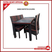 MEJA MAKAN 6 KURSI SINTETIS