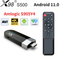X98 S500 Mini Fire TV Stick Android 11 TV BOX 2GB 16GB AV1 Amlogic S905Y4 4K 60fps 2.4G 5G Wifi TV Dongle Media Player Receiver