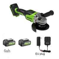 Greenworks 24V Brushless Grinder Angle 100mm Cutting Variable speed Electric Power Tool with battery charger Rechargeable