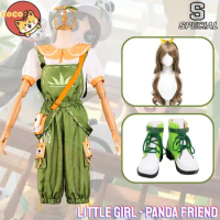 CoCos-S Game Identity V Panda Friend Little Girl Cosplay Costume Identity V Green Child Style Rompers Costume and Cosplay Wig