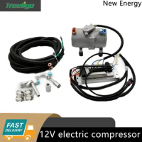 12V Electric Air Conditioner Compressor A/C Set Air Conditioning Compressor for Car Truck Bus Automotive Boat Tractor Aircon