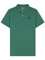 เสื้อโปโลผู้ชายแขนสั้น Interlock Embroidery Polo (Liquid Touch) สีเขียว  Smoke Pine