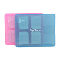 DigiStone 記憶卡收納盒冰凍粉+冰凍藍 X2個 (含Micro SD裸卡盤X4)