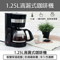 【KINYO】1.25L 滴漏式咖啡機(CMH-7570 美式咖啡機 耐熱玻璃壺 智慧保溫)