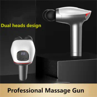 Massage Gun Deep Tissue with dual heads,Percussion Back Massager Gun for Athletes Muscle Massage Gun for Pain Relief with 8 head