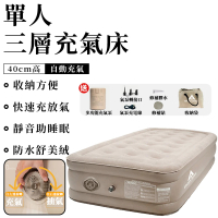 【LADUTA 拉布塔】戶外充氣床墊/全自動氣墊/單人氣墊床(加高加厚/內置充氣泵/寬100公分)