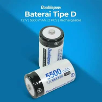 Doublepow Baterai Rechargeable D 5500mAh - Performa Tahan Lama, Ramah Lingkungan IH Putih