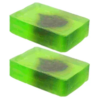 2 Pcs Wormwood Essential Oil Soap Plant Soaps Bath Facial Home Shower Face Cleaning Miss Oil-control Handmade Household Bathing