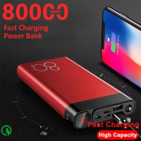 80000mAhHigh Capacity Portable with LED Light Digital Display TCharger Travel Fast Charging PowerBank for Xiaomi Samsung IPhone