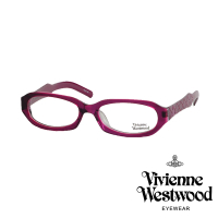 【Vivienne Westwood】英倫時尚菱格紋光學眼鏡(紫 VW205_02)