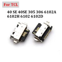 10Pcs Dock Connector Plug Charging USB Charger Port Type C Jack Contact For TCL 40 SE 40SE 305 306 6102A 6102H 6102 6102D