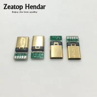 10Pcs USB 3.1 DIY OTG Plug USB-3.1 5Pin Welding Male Jack Type C Connector with PCB Board Gold Plated Terminal
