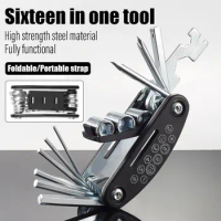 16 in 1 multifunctional bicycle repair tool foldable hexagonal wrench handheld screwdriver multifunctional repair tool