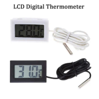 1pcs Mini LCD Digital Thermometer with Waterproof Probe Indoor Convenient Temperature Sensor for Refrigerator Fridge Aquarium