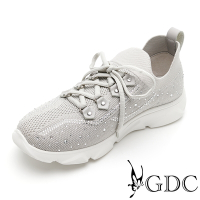 GDC-輕奢運動風綁帶舒適透氣款休閒鞋-灰色