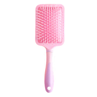 【人魚姬】粉色方形頭皮按摩梳(防打結 防靜電 氣墊梳 大梳子 順髮梳 美髮梳 氣囊梳 頭部SPA 學生 禮物)