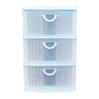 นิวลุค ตู้ลิ้นชัก 3 ชั้น A4 รุ่น A-105-5 ลายหวาย สีฟ้า-ใส