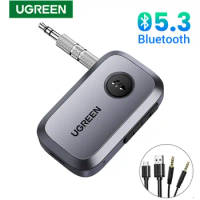UGREEN Bluetooth Audio Receiver Car Adapter Wireless Car 3.5mm Jack Mic Handsfree Bluetooth 5.3 for Car Accessories Speaker