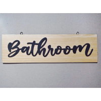 Hiasan Dinding Tulisan Dinding \Bathroom\" Papan Kayu"