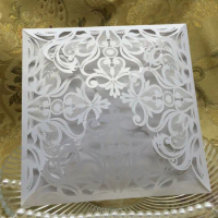 50pcs/pack European Carved Wedding Invitation Card 200gsm Shiny Pearl Paper Hollow Out Cards for Wedding Party Birthday Banquet